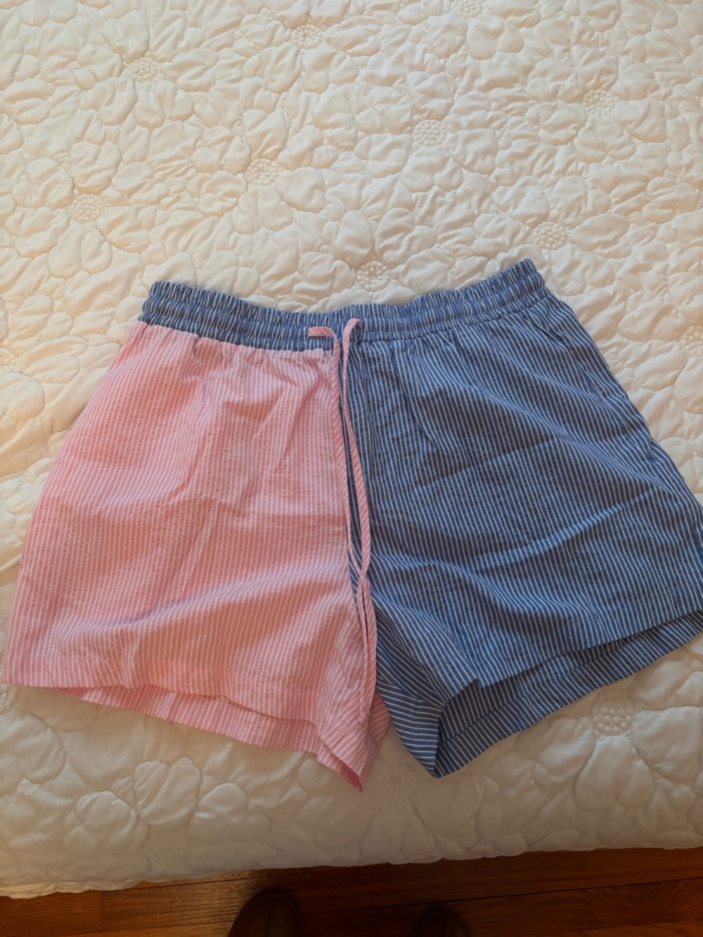 Pink Lily Pink and Blue Striped Shorts
